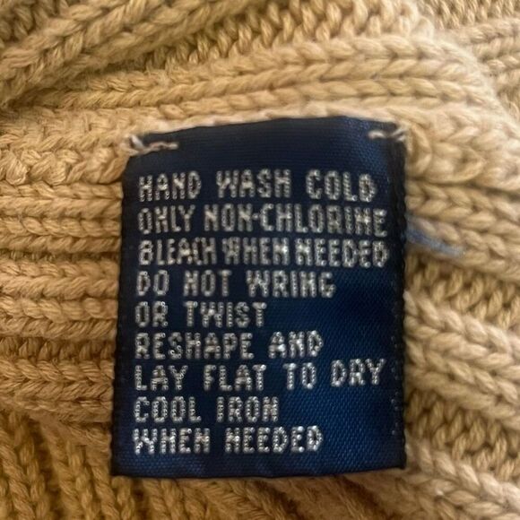 Polo Ralph Lauren Ribbed Knit Tan Women’s Long Sleeve Pull On Crew Neck Sweater - Picture 4 of 4